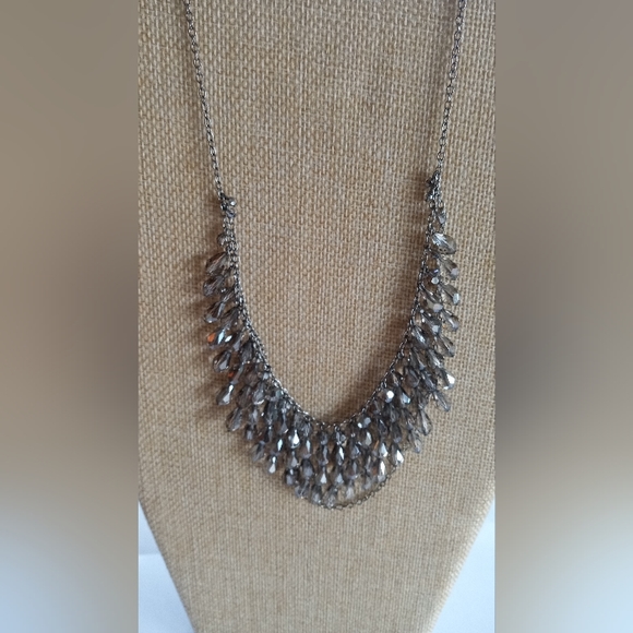 Swarovski Swan  "Mustang" Smokey Crystals Multi Strand Statement Vtg Necklace - Picture 5 of 14